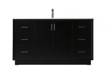 Elegant VF19660BK - 60 Inch SIngle Bathroom Vanity In Black