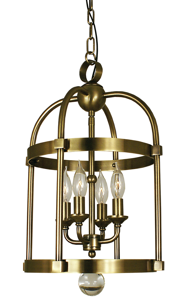 4-Light Mahogany Bronze Compass Mini Chandelier