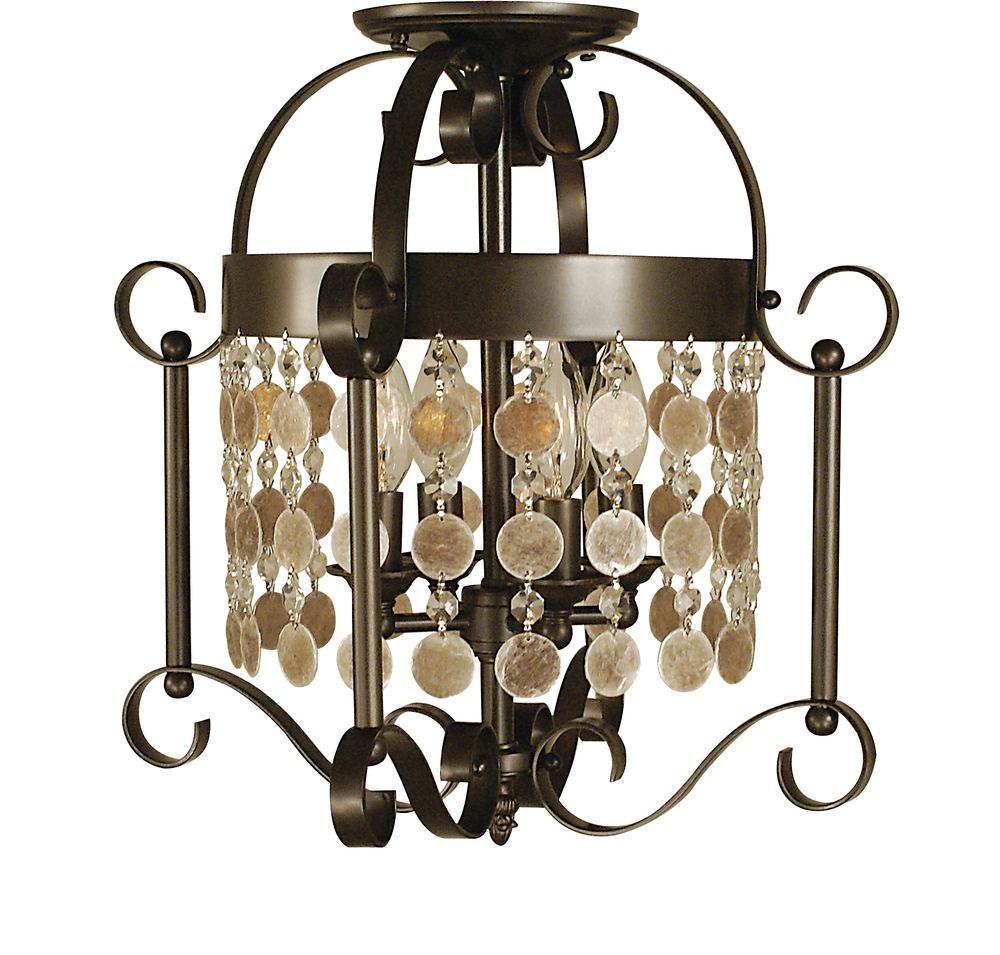 4-Light Mahogany Bronze Naomi Flush / Semi-Flush Mount