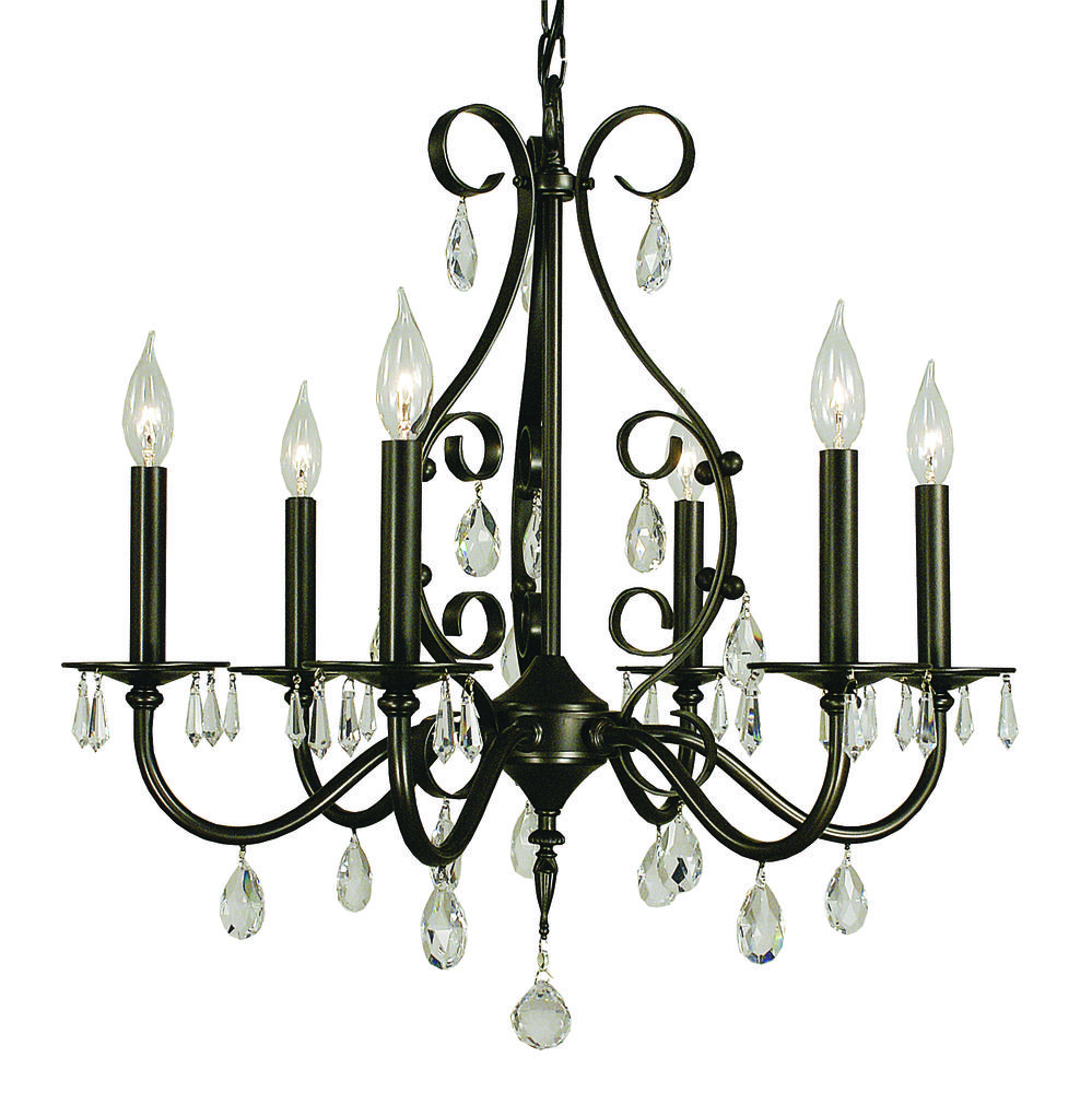 6-Light Matte Black Liebestraum Dining Chandelier