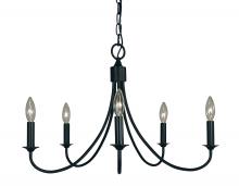 Framburg 1001 MBLACK - 5-Light Maisonette Dining Chandelier