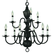 Framburg 2529 AB - 9-Light Antique Brass Jamestown Dining Chandelier