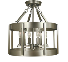 Framburg 4662 SP/PN - 4-Light Satin Pewter/Polished Nickel Pantheon Semiflush