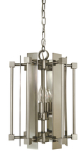 Framburg 4804 PN/MBLACK - 4-Light Polished Nickel/Matte Black Louvre Chandelier