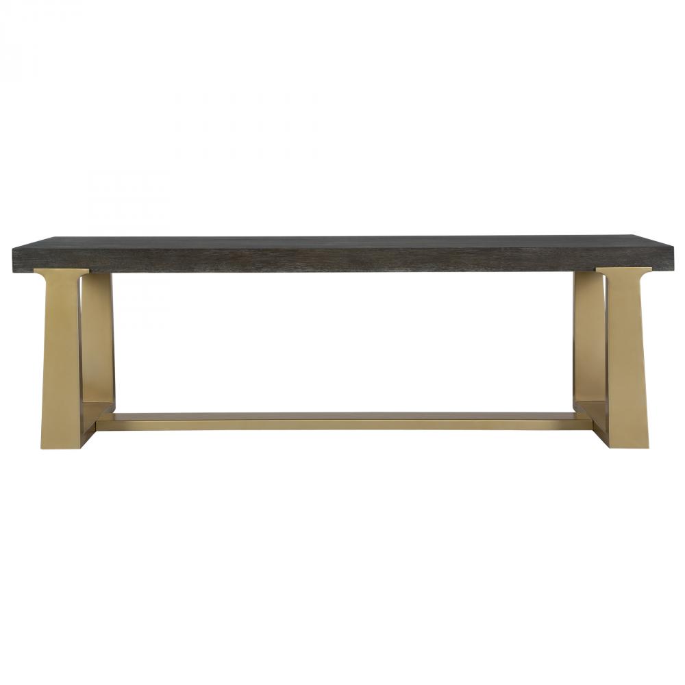 Voyage Brass And Wood Bench