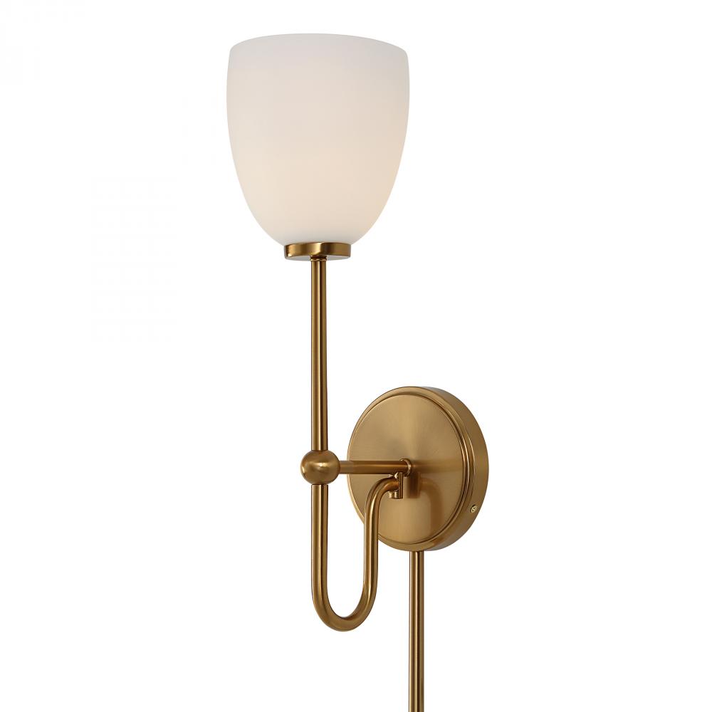 Trophy 1 Light Brass Sconce