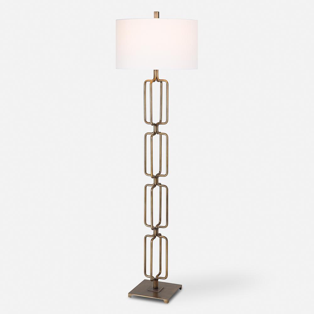 Uttermost Link Brushed Gold Floor Lamp