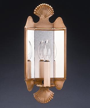 Mirrored Wall Sconce Crimp Top And Bottom Dark Brass 1 Cnadelabra Socket Antique Mirror