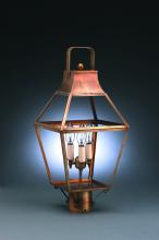 Northeast Lantern 2243-DAB-LT3-FST - Tapered Post Dark Antique Brass 3 Candelabra Sockets Frosted Glass