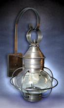 Northeast Lantern 2531-VG-MED-CLR - Caged Onion Wall Verdi Gris Medium Base Socket Clear Glass