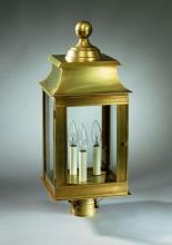 Northeast Lantern 5633-DB-LT3-CLR - Pagoda Post Dark Brass 3 Candelabra Sockets Clear Glass