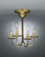 Northeast Lantern 904F-DAB-LT4 - Hanging J-Arms Dark Antique Brass 4 Candelabra Sockets