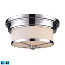 ELK Home 15015/2-LED - Flushmounts 2-Light Flush Mount in Polished Chrome with White Glass - Includes LED Bulbs