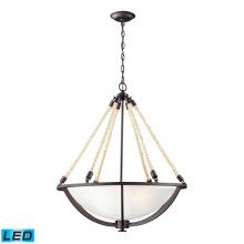 ELK Home 63014-4-LED - Natural Rope 4 Light LED Pendant In Aged Bronze